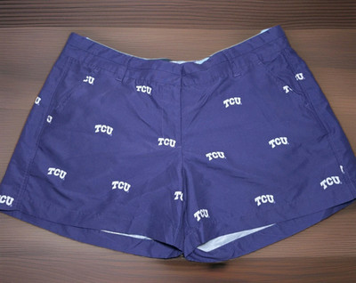 TCU Game Changer Ovation All Over Print Purple LOGO Game Day Shorts Size 10
