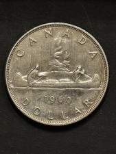 1960  Voyagers  Silver Canada Dollar Coin .800, 23.33g #43