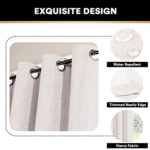Primitive Textured Linen 100% Blackout Curtains for 52"W x 84"L Ivory - Picture 8 of 8
