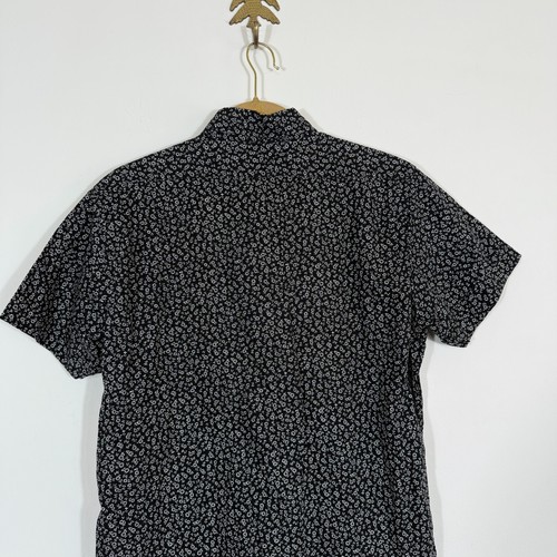 3Sixteen Mens Short Sleeve Shirt Small Flower Print Black Size L Made In USA - Picture 6 of 7