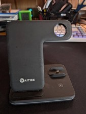 WAITIEE Wireless Charger 3 in 1, 15W Fast Charging Station for Apple, No Adapter