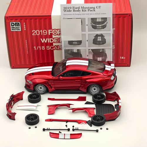 DM 1:18 Ford Mustang GT 2019 Widebodykit Pack Diecast Toys Car RHD Red Miniature - 第 1/18 張圖片