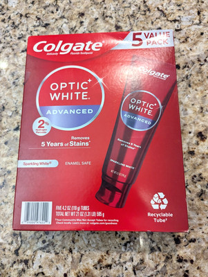 Colgate Optic White Advanced Toothpaste 4.2 oz x 5 Pack exp: 04/2027