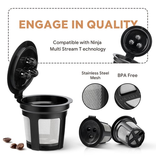Reusable Coffee Filter Plastic 3 Hole Empty Capsule Replacement For Dual Br SAP - Picture 3 of 12