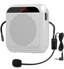 Portable Voice Amplifier with Wired Microphone Headset Rechargeable PA System...