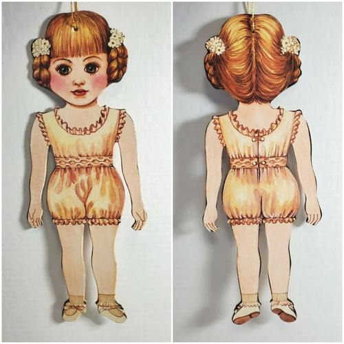 Lot (4) CMC Inc. 1985 Victorian Girl Dolls Cardboard Paper 11" Ornaments Taiwan - Bild 7 von 21