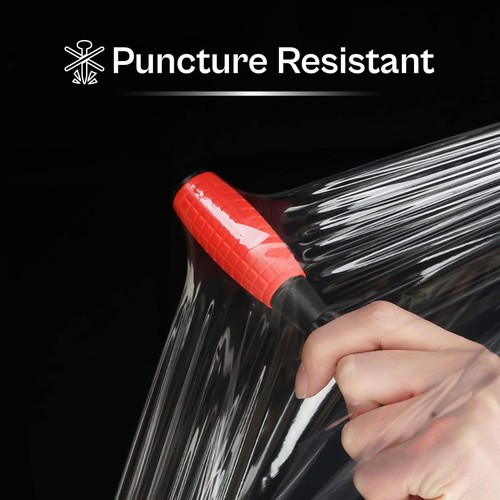 Film rétractable plastique transparent 18" x 1500' calibre 90 96 rouleaux moulé main extensible - Photo 5/8