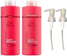 Wella Invigo Brilliance Coarse Hair Shampoo & Conditioner Duo Litre Pack + Pump