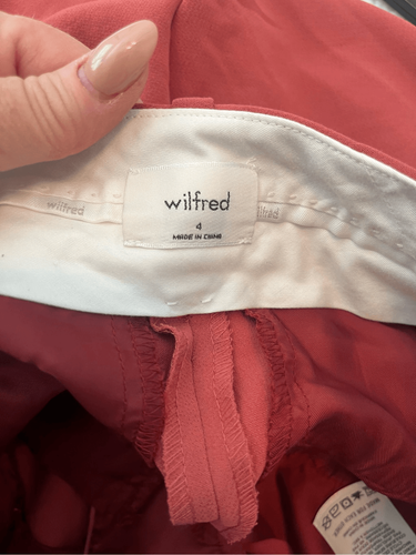 ARITZIA WILFRED Pants Womens Size 4 Red The Effortless Pleated High Rise Career - Picture 6 of 6