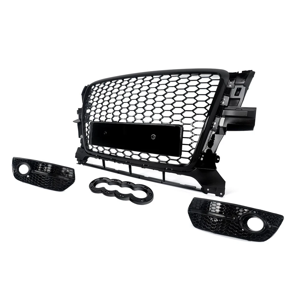 RSQ5 Style Front Bumper Grille Fog Light Grilles For Audi Q5 2009-2012 Honeycomb Foto 4 de 4