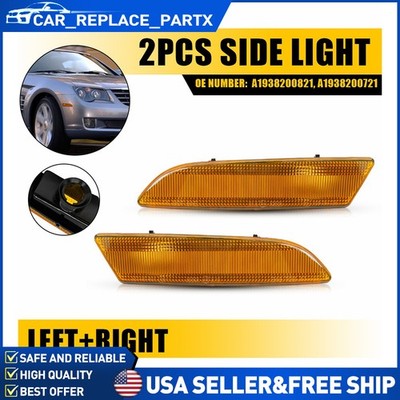 For 2004-08 Chrysler Crossfire Front Wheel Fender Side Marker Light Amber Lens X
