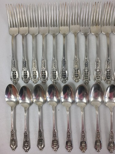 Antique Wallace Sterling Silver Cutlery Job Lot Forks Spoons 1.4kg 40 Pieces - Picture 16 of 19