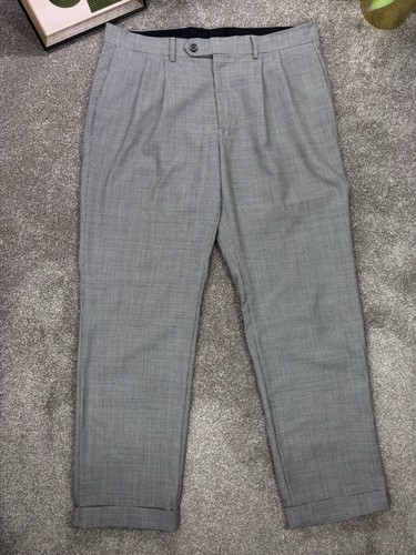 Ralph Lauren Men's Trousers 34x30 Grey Total Comfort Dress Wool Houndstooth - Picture 3 of 8