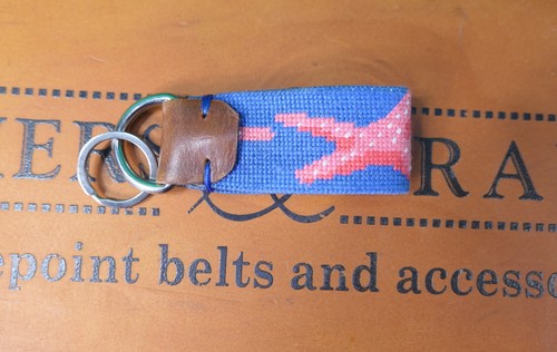 Smathers & Branson SEESTERN Gürtel Handarbeit Leder SCHLÜSSELRING Anhänger Nadelspitze - Bild 1 von 5