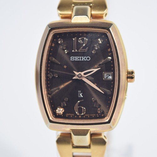 SEIKO LUKIA Women's Gold Watch 1B32-0AE0 Radio Wave Control Solar Ladies - Picture 4 of 17