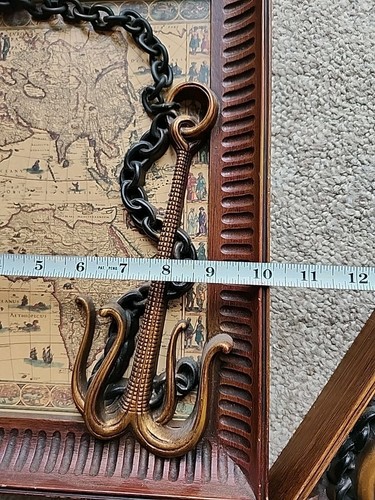 Vtg Burwood Products Nautical Ship Anchor w/ Chain Beach house decor Lot Of 2 - Picture 3 of 7