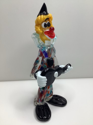 Vintage Murano mundgeblasen Glas Clown mit Gitarre mehrere Farben 10" Figur Italien - Bild 9 von 13