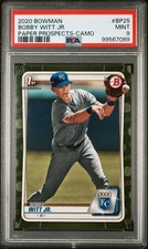 2020 bowman chrome bobby witt jr Paper Prospects Camo Psa 9