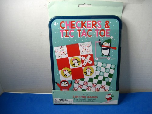Horizon Checkers & Tic Tac Toe.  2 in 1 Tin Box Game Set - Picture 1 of 14