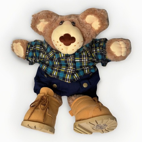 Xavier Roberts Flannel Shirt Stuffed Bear 21" Boone FURSKINS - 1984 VTG Clean! - Picture 1 of 6