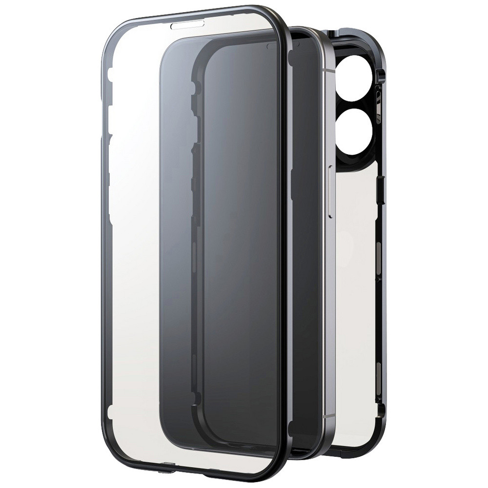 Стеклянная крышка Apple iPhone 15 Pro Black Rock с углом обзора 360° от Schwarz Induktives Laden, Sto...