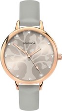 Sekonda Womens 35mm Analogue Classic Quartz Watch with Rose Gold Case Tree... 