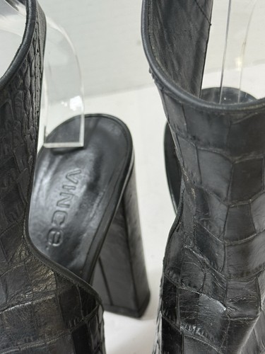 Vince Blockabsatz Leder Sandalen schwarz quadratisch Block Damengröße 7 / 37,5 - Bild 4 von 14