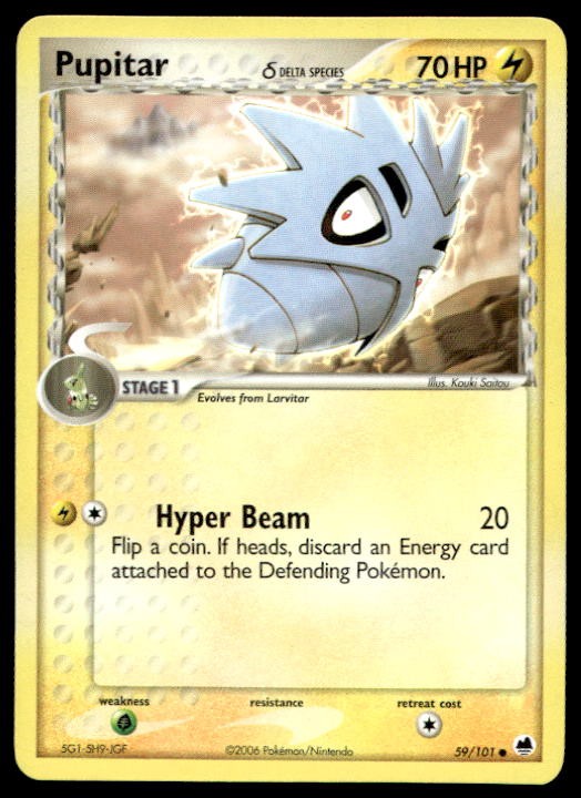 Pokemon Dragon Frontiers #59/101 Pupitar (Delta Species) Common