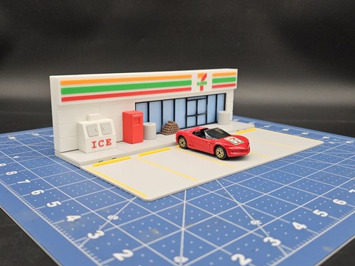 7 ELEVEN 3D GEDRUCKTES DIORAMA MASSSTAB 1:64 DISPLAY MIT ZUBEHÖR KOSTENLOSER VERSAND AUS DEN USA - Bild 5 von 12