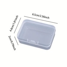 90 PCS Rectangular Transparent Storage Box Mini Plastic Box for Jewelry, Clips