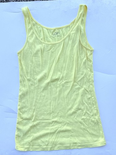 Ann Taylor Loft 100% Cotton Tank Top Women's Size Medium M Yellow Sleeveless - Picture 9 of 9