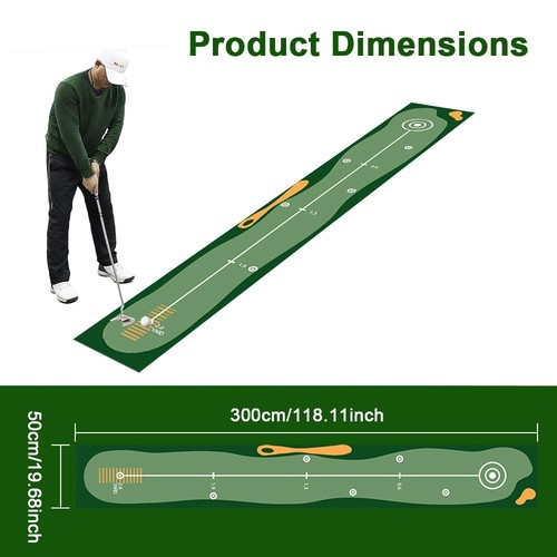 50X300CM Golf Putting Mat Green Indoor Outdoor Golf Practice Mat Mini Training - Picture 2 of 16