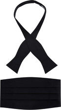 Men'S Self Tie Bow Tie and Cummerbund Set for Wedding, Prom, Formal Event