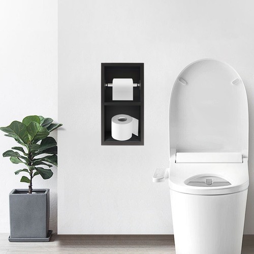 Toilettenpapierhalter Badezimmernische mit Fußstütze versenkte Nische - Bild 3 von 15