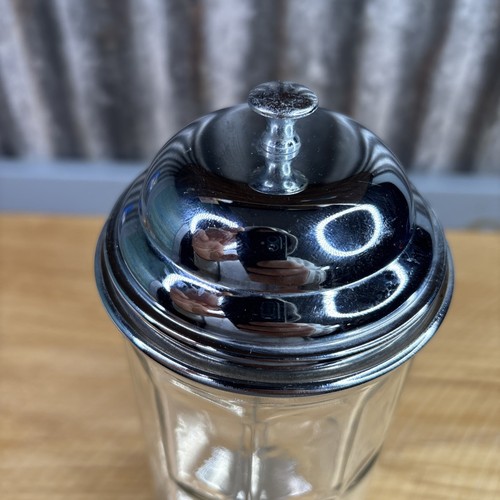VTG Tablecraft Glass Straw Dispenser 11” Heavy Clear Chrome Kitchen Utensil - Picture 4 of 9