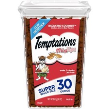 MixUps Backyard Cookout Flavor Crunchy and Soft Cat Treats, 30 oz. Tub