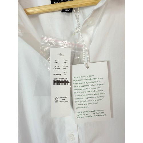 J.Crew Cerise shirtdress in cotton poplin White Size 6 NWT - Picture 4 of 8