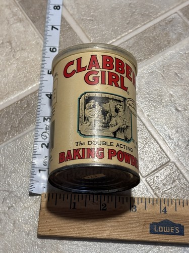 Clabber Girl Baking Powder 10 oz Tin w/Paper Label Empty - Picture 1 of 5