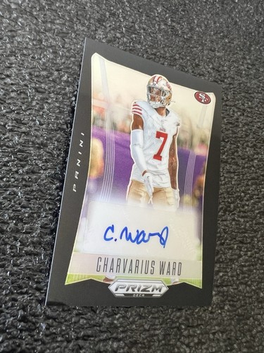 2024 Panini Prizm Deca #S-CWD Charvarius Ward 49ers Signatures Black Auto #1/1 - Picture 2 of 5