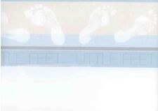 RASCH BLUE WHITE BOYS BAMBINO LITTLE FEET FOOTPRINTS NURSERY WALLPAPER BORDER