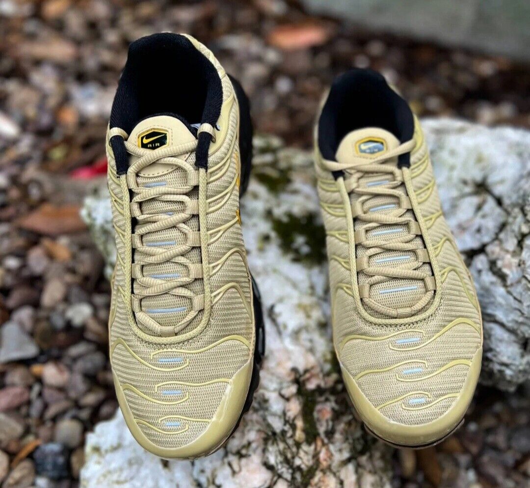 New Nike Air Max Plus TN GS 'Wheat Grass' Black DZ6308 700