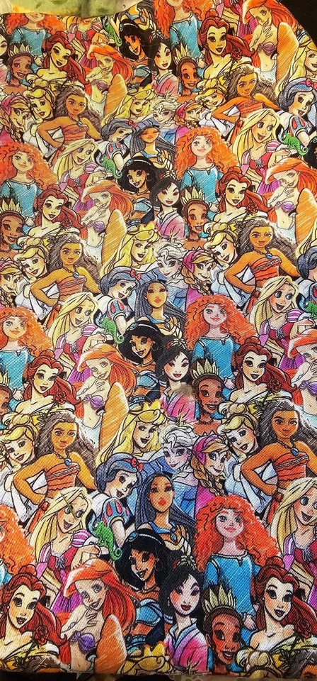 Disney Princess Collection Cotton Blend Fabric 30 x 56 Vibrant Prewashed Unique - Image 3 of 3