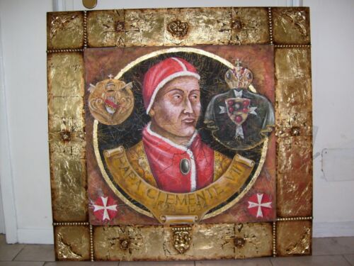 modern sacred art painting religious figure catholic church pope saint portrait - Picture 3 of 24