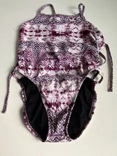 JOLYN GAVIN Kaleidoscope Print Adjustable Tie Back One Piece Swimsuit Size 26