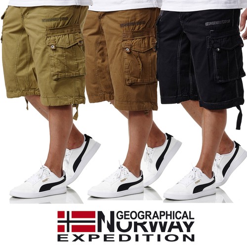 Geographical Norway Herren Cargo Shorts Panoramique Bermuda knielang WU103-H/GN  - Picture 2 of 15