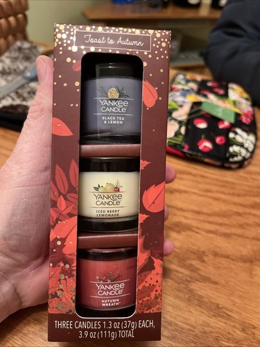 Yankee Candle 1.3oz Toast To Autumn Scent Mini Candle Gift Set 3pc Set