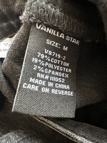 Vanilla Star Women’s Black Denim Low V-Neck Dress w/Snap Back Closure - Sz M - Picture 7 of 10