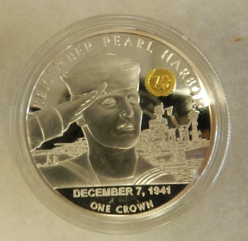 #C13 Remember Pearl Harbor One Crown Coin Tristan Da Cunha 2016 - Picture 5 of 6