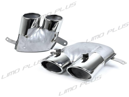 S6 Style Chrome Exhaust Muffler Tips for Audi A6 S-line Sline 2016-2018 - Picture 6 of 12