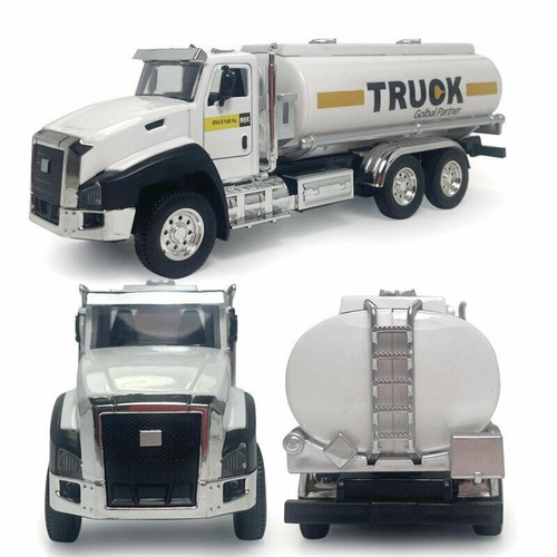 1:50 Alloy+PC Tanker Trailer Truck Model Car Diecast Kids Toy Vehicle Pull Back/ - Picture 10 of 12